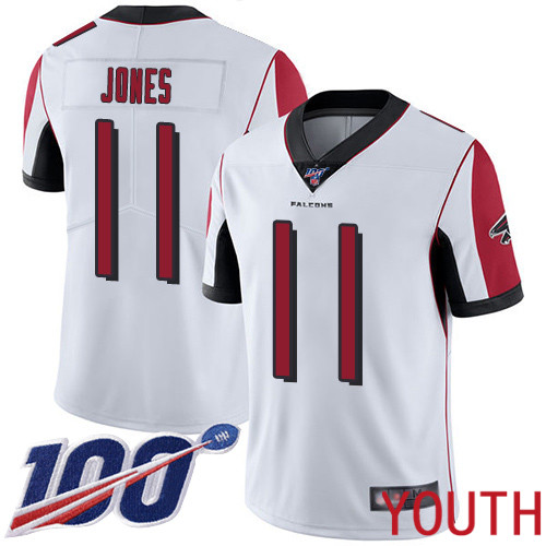 Atlanta Falcons Limited White Youth Julio Jones Road Jersey NFL Football 11 100th Season Vapor Untouchable